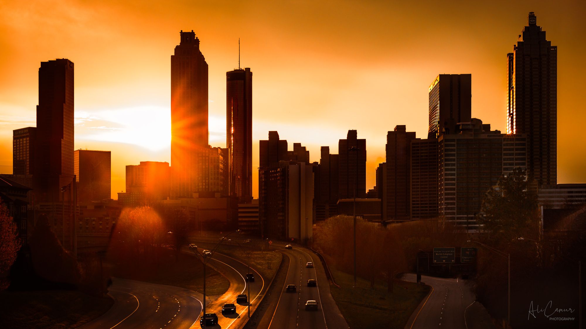 Atlanta Golden Hour, Downtown Skyline, Atlanta, Georgia — limited edition fine art metal print
