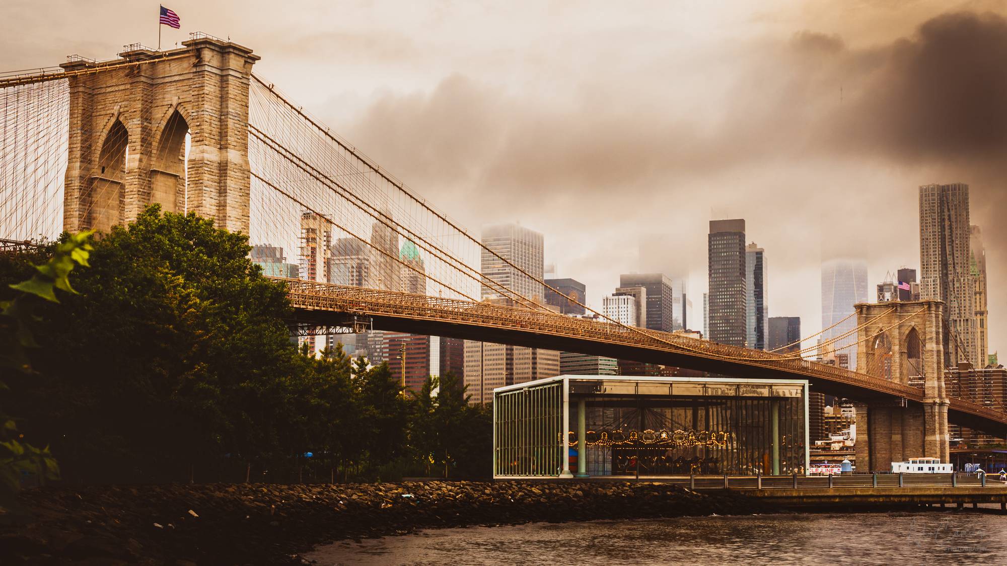 The Vanishing City, East River Fog, Brooklyn, New York — limited edition fine art metal print